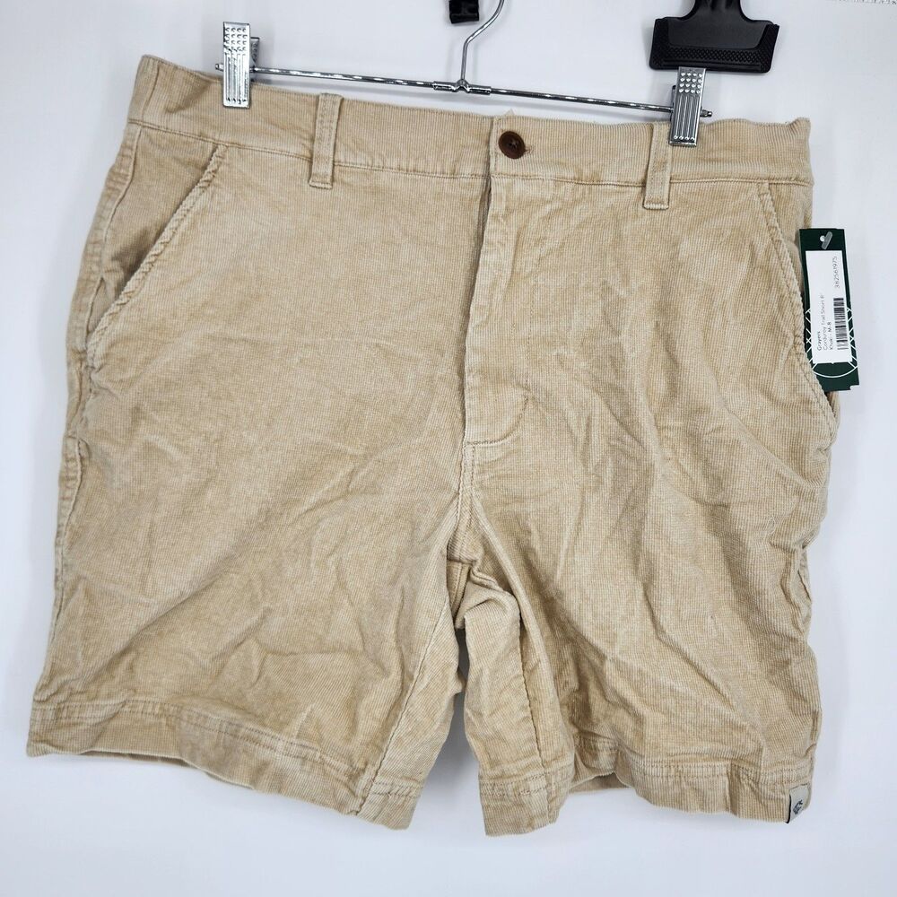 Grayers Men's Medium 8" Inseam‎ Khaki Corduroy Trail Shorts NWT